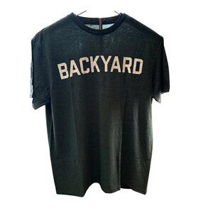 Sleeman Backyard T-Shirt Short Sleeve Large Polyester Cotton Green Grey